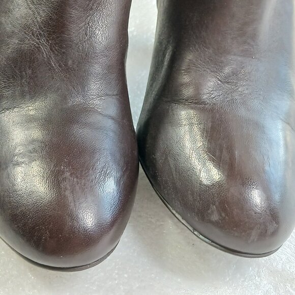 Gianni Bini Dark Brown Leather Knee High Stiletto Boots Women's 8 18¾" Shaft VG - Picture 4 of 15